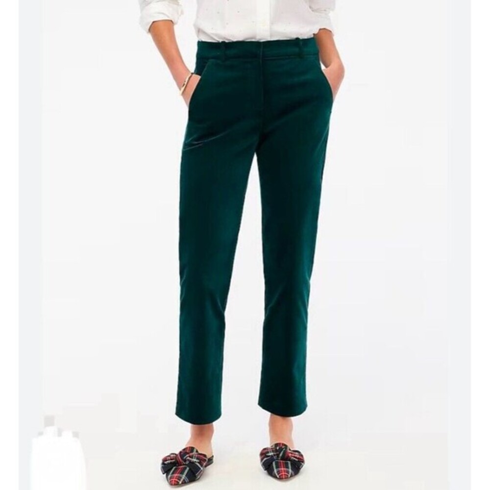 J. Crew Womens Linen Blend Pants Sz 2 Emerald Green NWT Preppy Minimalist Casual